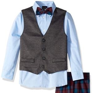 Nautica Boys Set With Vest Shirt Pant and Bow Tie